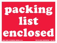 Packing List Enclosed