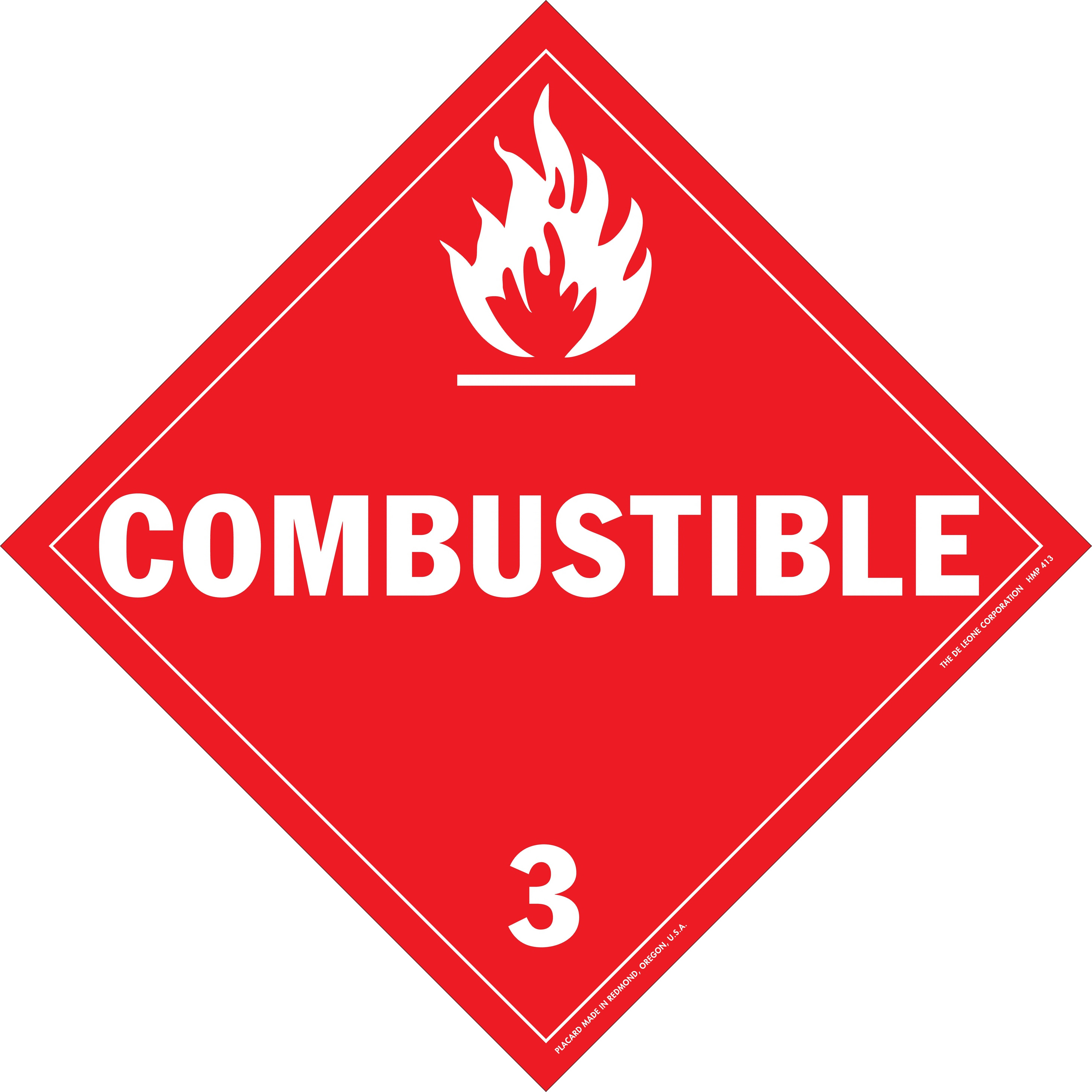 Class 3. Flammable Placard. Class 3 Hazmat. Combustibles. Flammable Family.