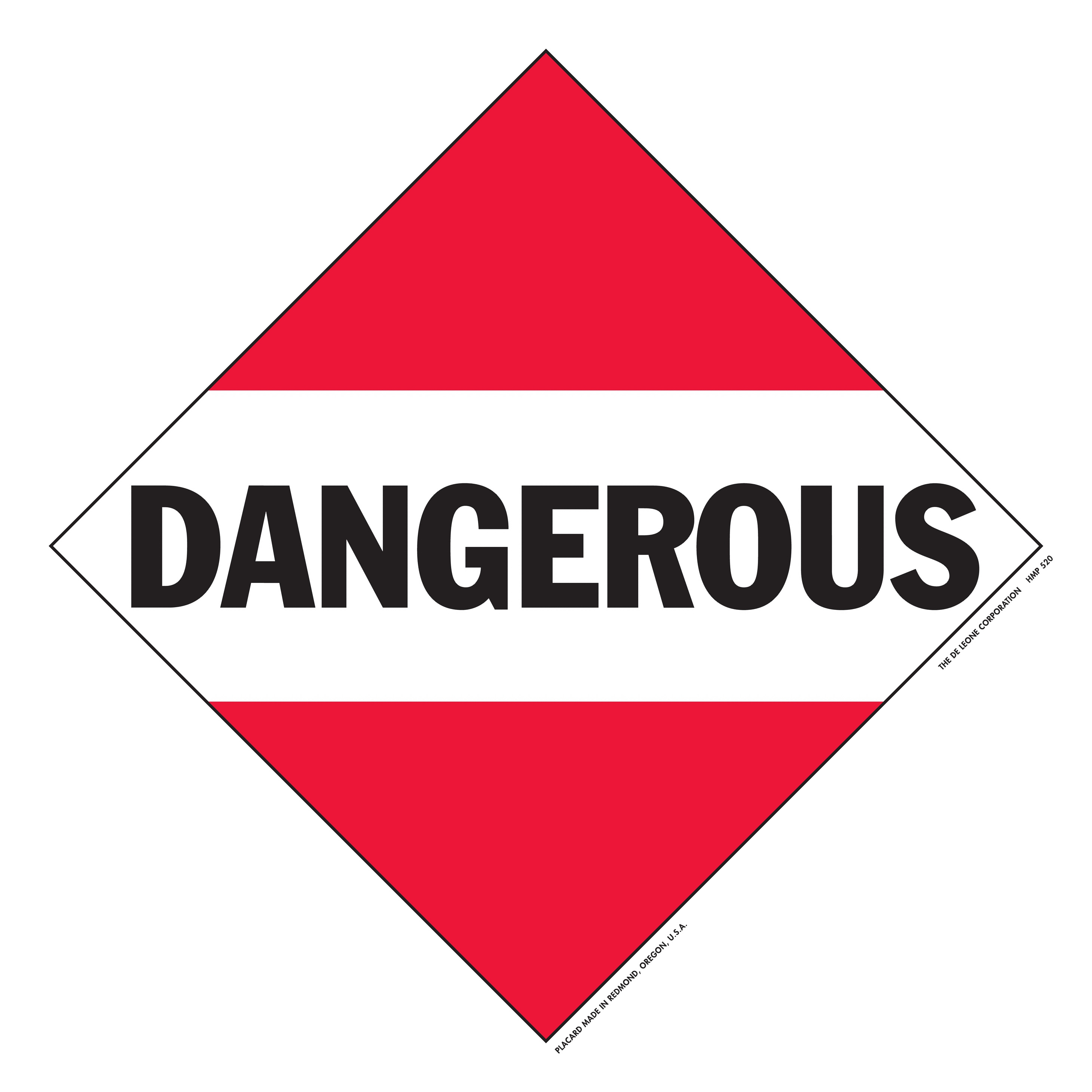 Hazardous Material Placards 10 3 4 X 10 3 4 Dangerous For Mixed