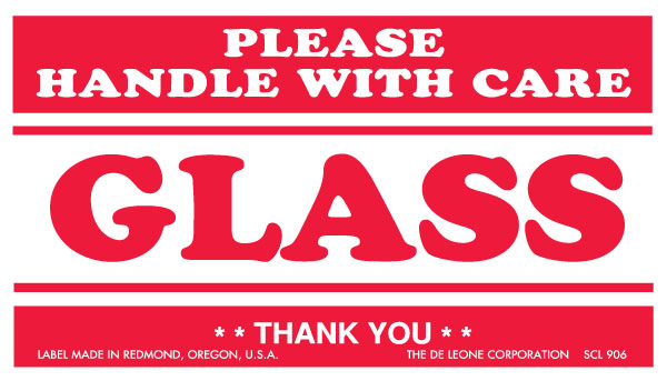 Glass Labels 2 1 2 X 4 Glass Please Handle With Care Label America S Finest Labels